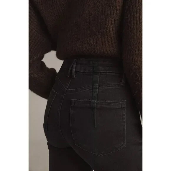 Good American Good Legs Mid-Rise Crop Mini Bootcut Jeans Black 26W PLUS SIZE - Picture 3 of 5